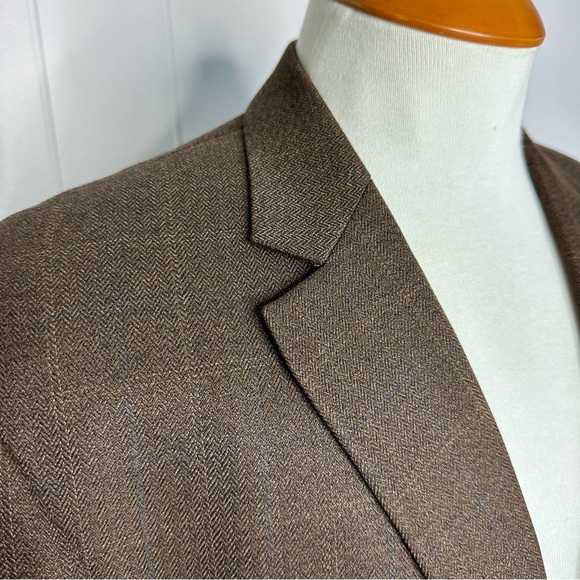 Pronto Uomo Brown Windowpane Check Blazer - Picture 6 of 12